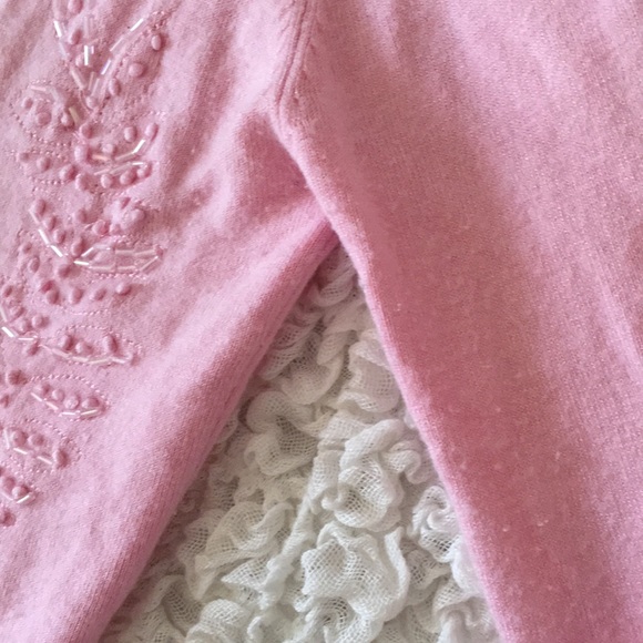 Vintage Ballet Pink Beaded Cardigan Sweater - Picture 6 of 6